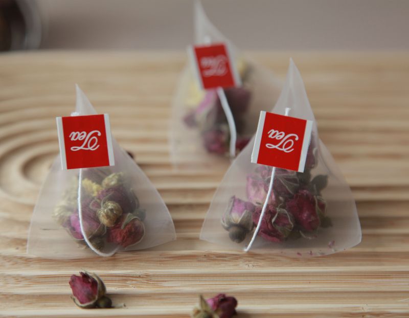 empty tea bag filter with string